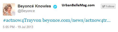 beyonce trayvon martin support petition tweet