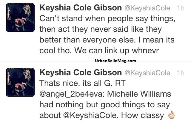 keyshia cole michelle williams twitter beef